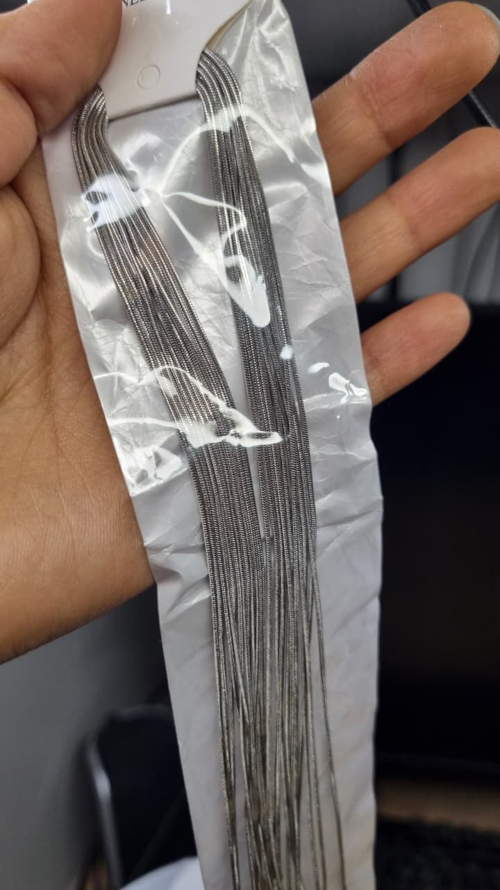 Cadena delgada cola de rata para dama - 12 unidades