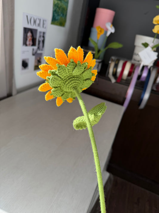 Patrón mini girasol | PDF + videotutorial de tejido (S/30.00 soles)