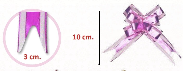 Lazo Magico organza metalizado 10 cm