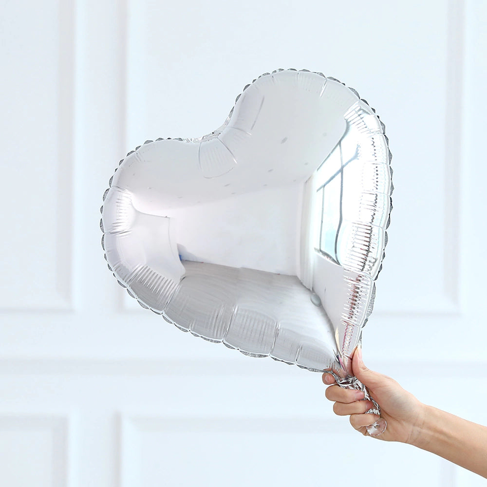 Silver heart balloon #18