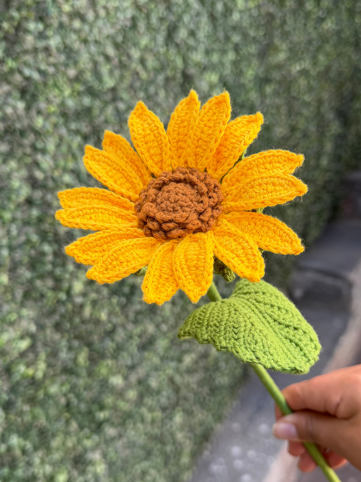 Patrón mini girasol | PDF + videotutorial de tejido (S/30.00 soles)