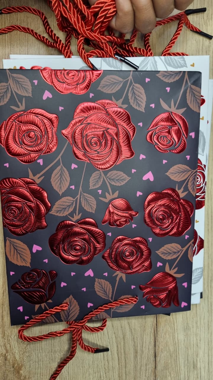 Bolsa de regalo rosas alto relieve xl - Paquete