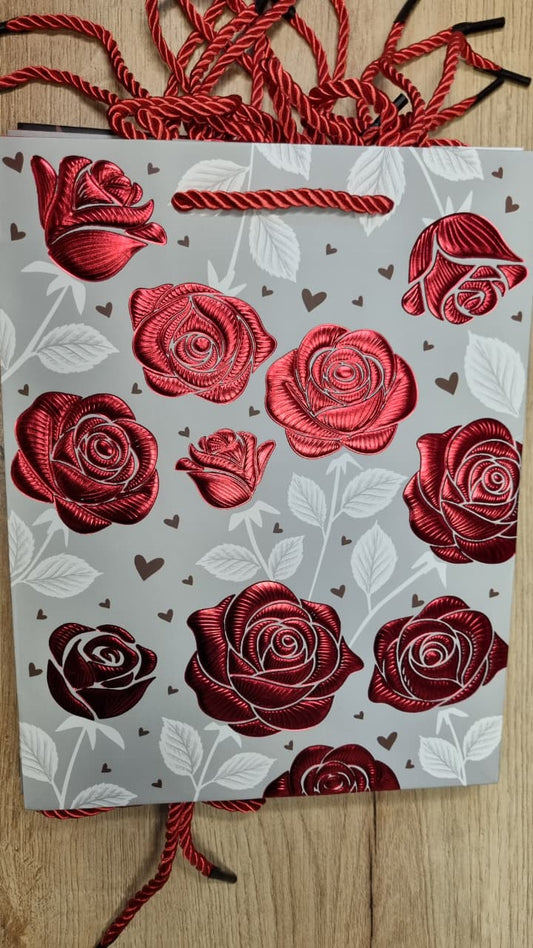 Bolsa de regalo rosas alto relieve mz - Paquete