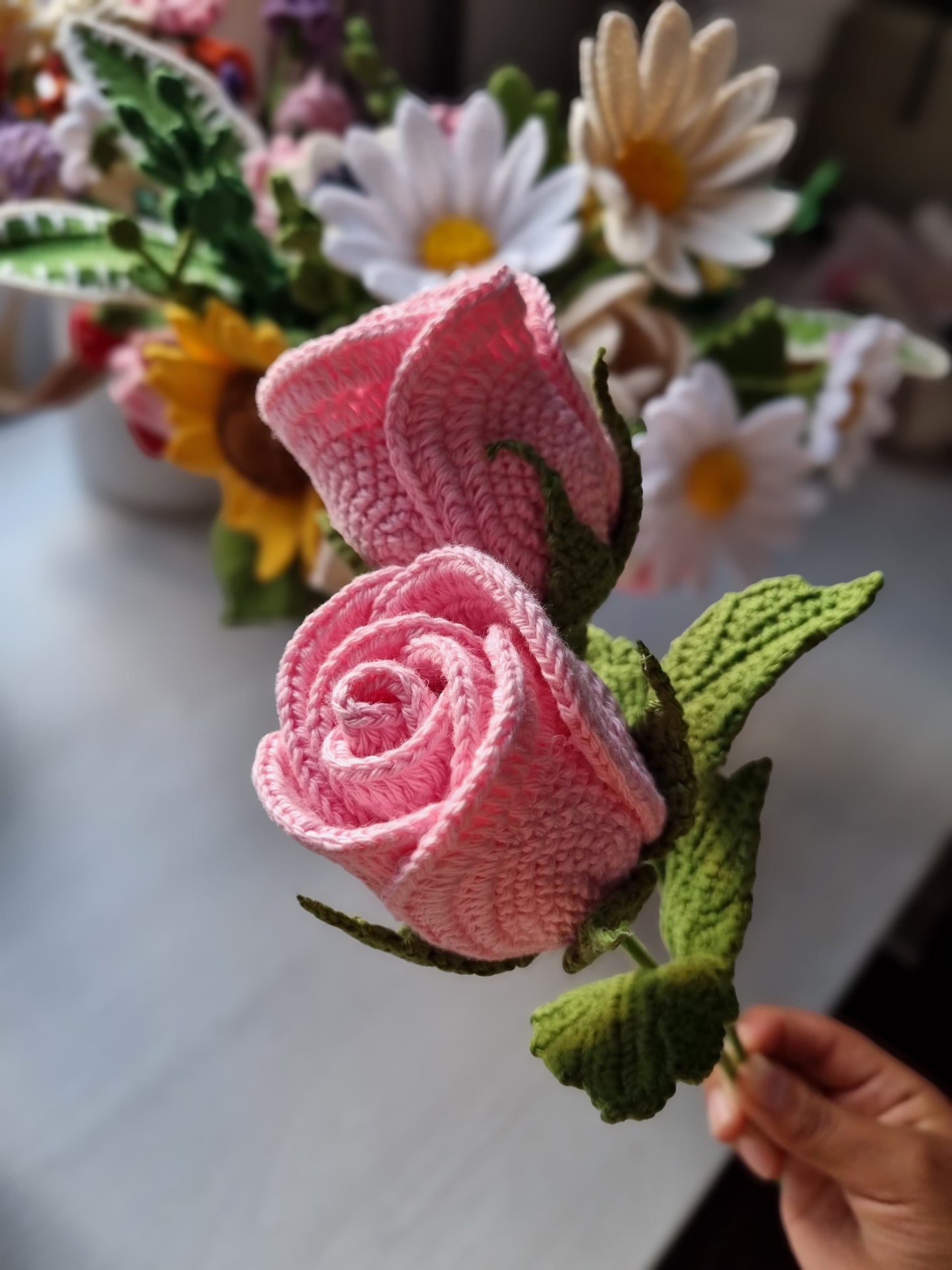 Patrón Rosa Tejida de 8 Pétalos | PDF