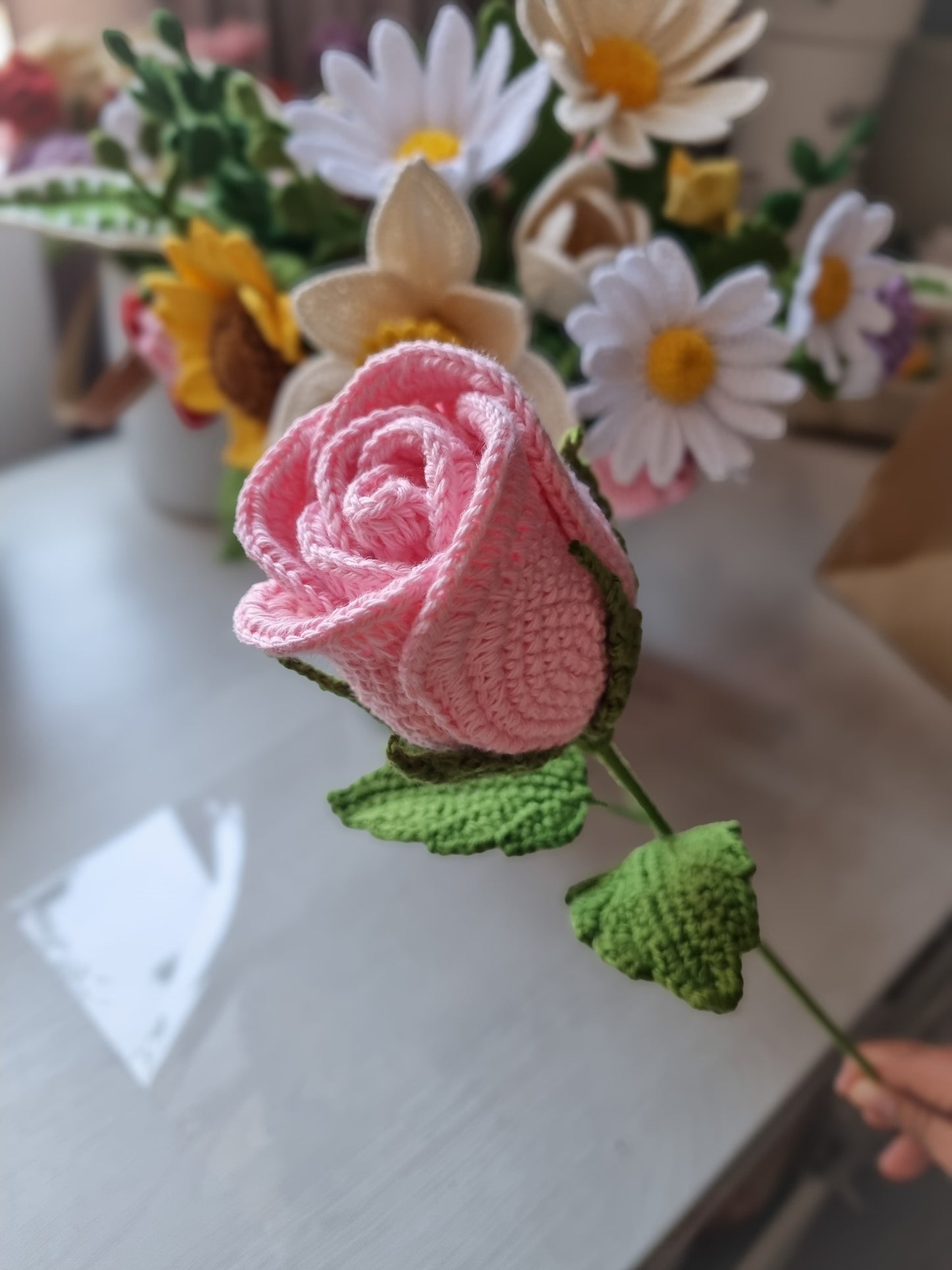 Patrón Rosa Tejida de 8 Pétalos | PDF