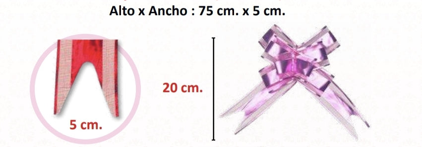 Lazo Magico organza metalizado 20 cm