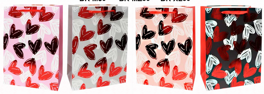 Bolsa de regalo corazones alto relieve mz - Paquete
