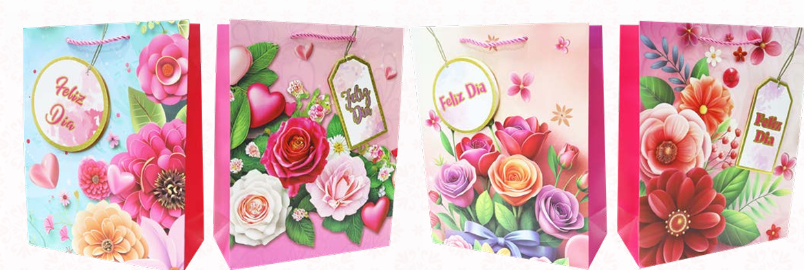 Bolsa de regalo flor alto relieve mz - Paquete