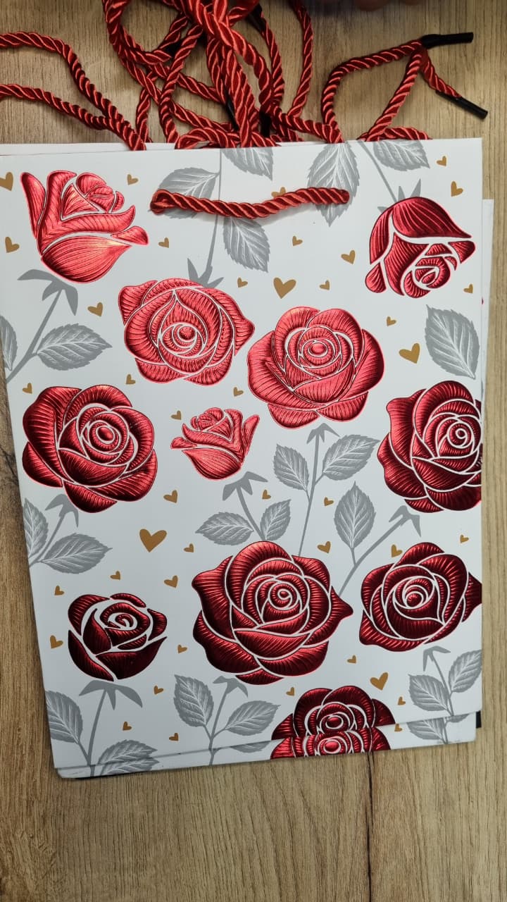 Bolsa de regalo rosas alto relieve m - Paquete