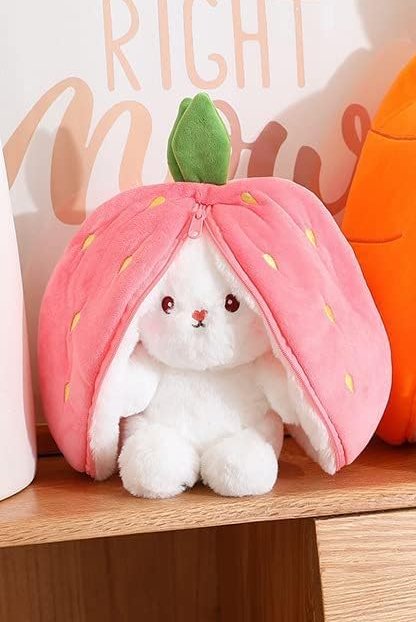 Strawberry bunny with reversible zipper 20 cm