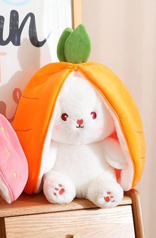 Conejo zanahoria con cierre reversible 20 cm