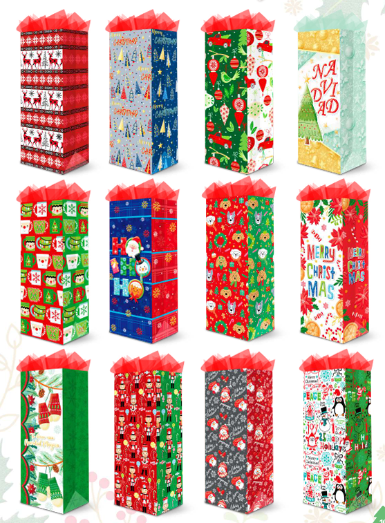 Bolsa de regalo botella navidad - Paquete