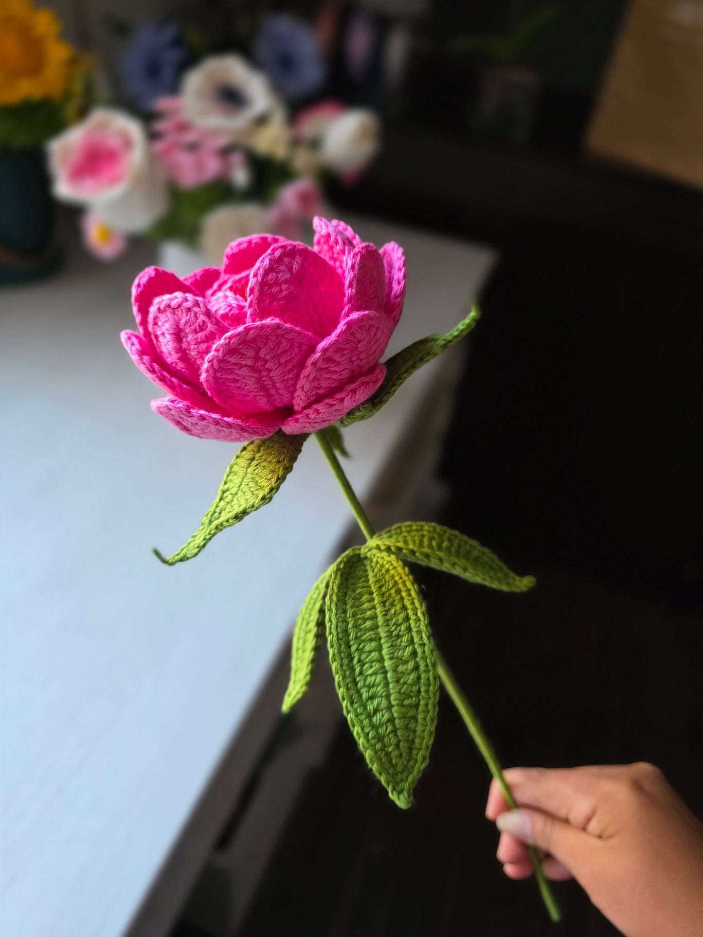 Crocheted Peony