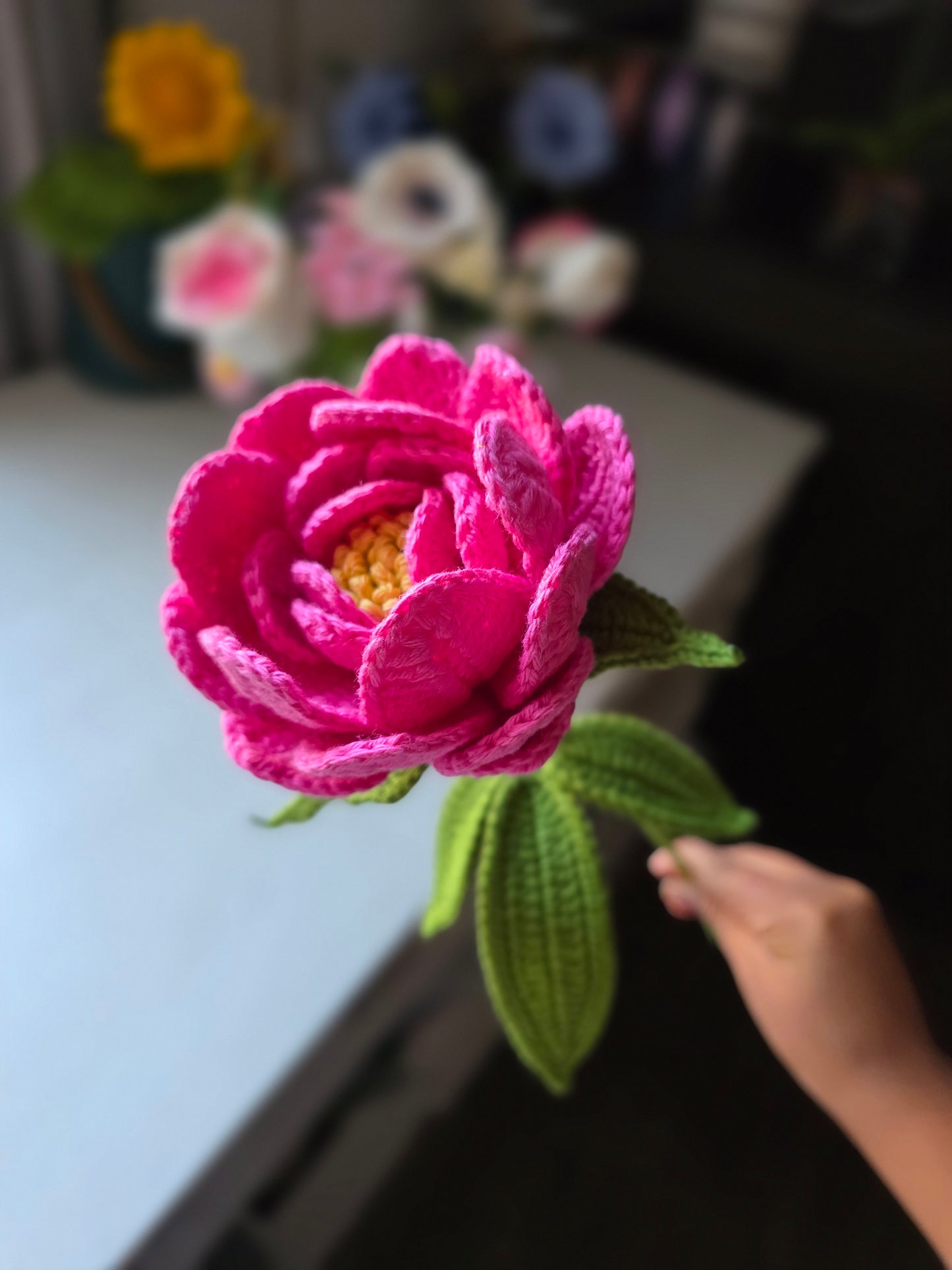 Crocheted Peony