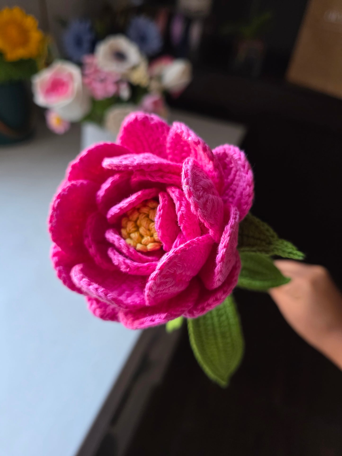 Crocheted Peony