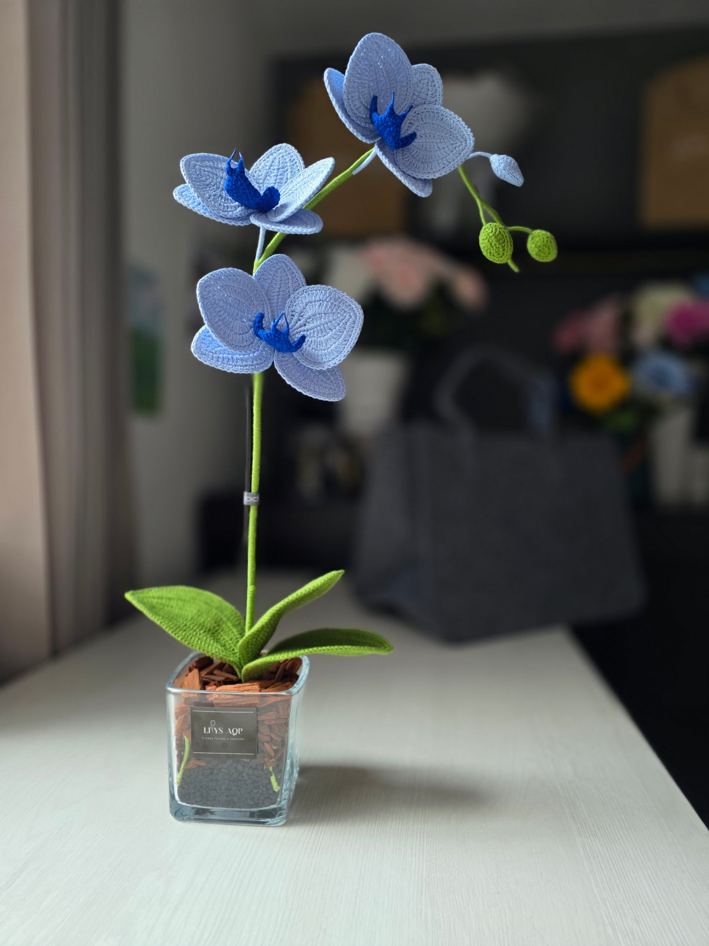 Designer orchids: sky blue and deep blue